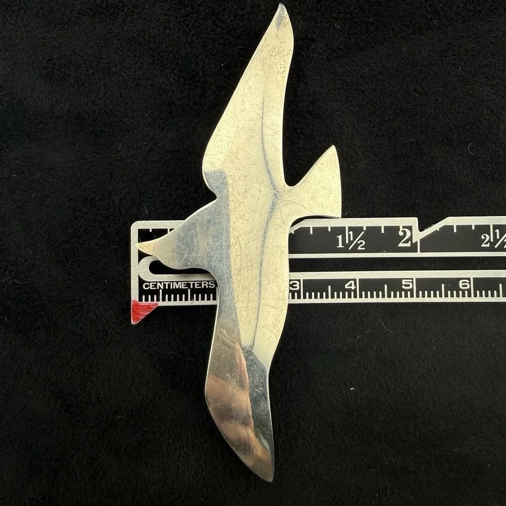 Vintage International Sterling Silver Seagull Bird Brooch Hidden Bale Pendant